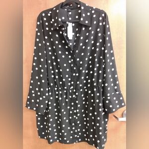 Sanctuary Modern Shirt Mini Dress In Pop Dot